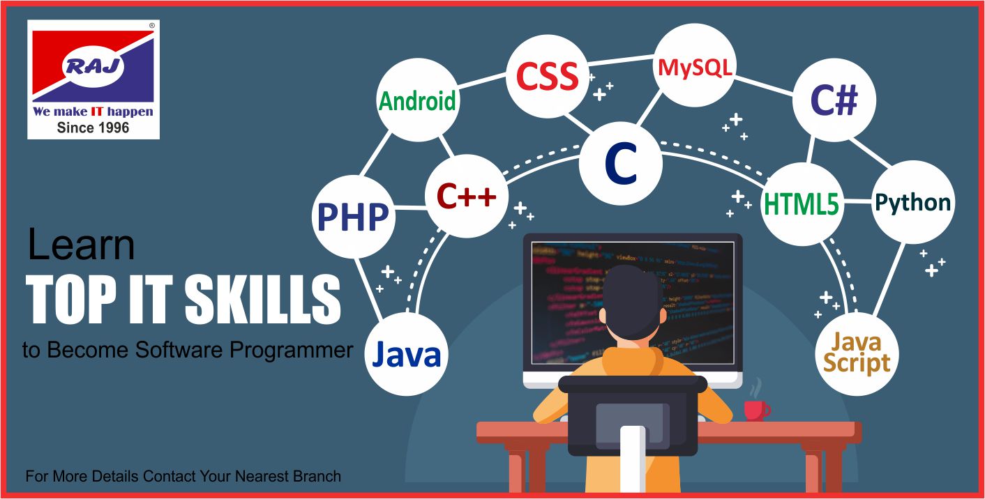 Student learning top IT skills at Raj Computers Academy